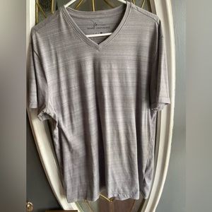 Mark Anthony v-neck,size x large, EUC,gray with darker gray pin stripes